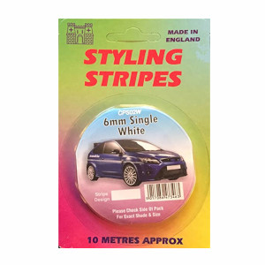 Auto Styling Stripes 6mm Single White